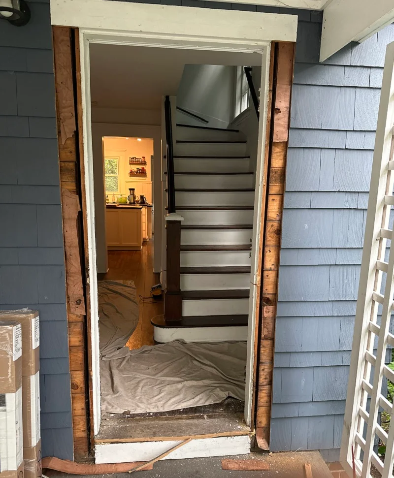 Door removed and ready for installation